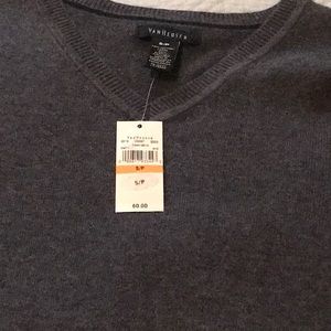 VanHeusen mens v neck sweater grey
